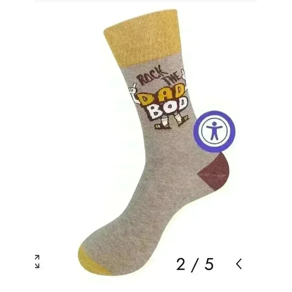 New Funatic Rock The Dad Bod Socks - Funny Fathers Gift Hilarious Daddy